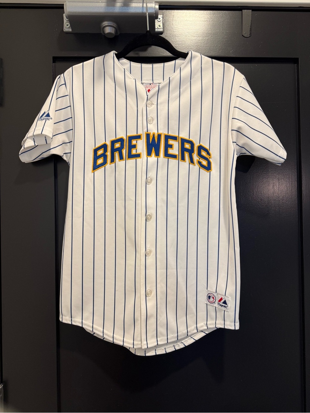 Milwaukee Brewers Majestic Pinstripe Kids Ryan Braun Jersey